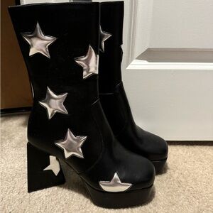 NWOT Lamoda Dolls Kill Seeking Stars Black Ankle Boots
